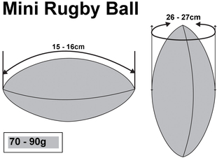 Grafico Misura per mini palle da Rugby misura 0