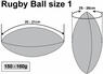 Grafico Misura per palle da Rugby misura 1