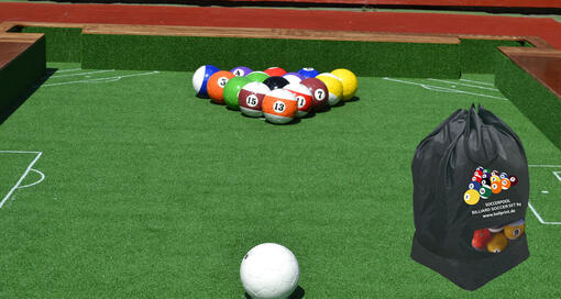 Palloni da calcio biliardo con sacca porta